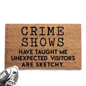 Urban Owl Funny Crime Show Door Mat - 18" x 30"